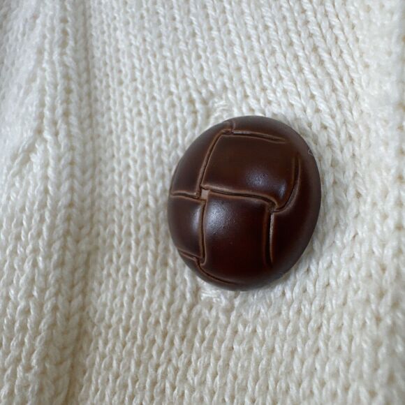 Ralph Lauren Ivory Knit Sweater American Living Shawl Collar Knit Size L Button - Picture 10 of 14